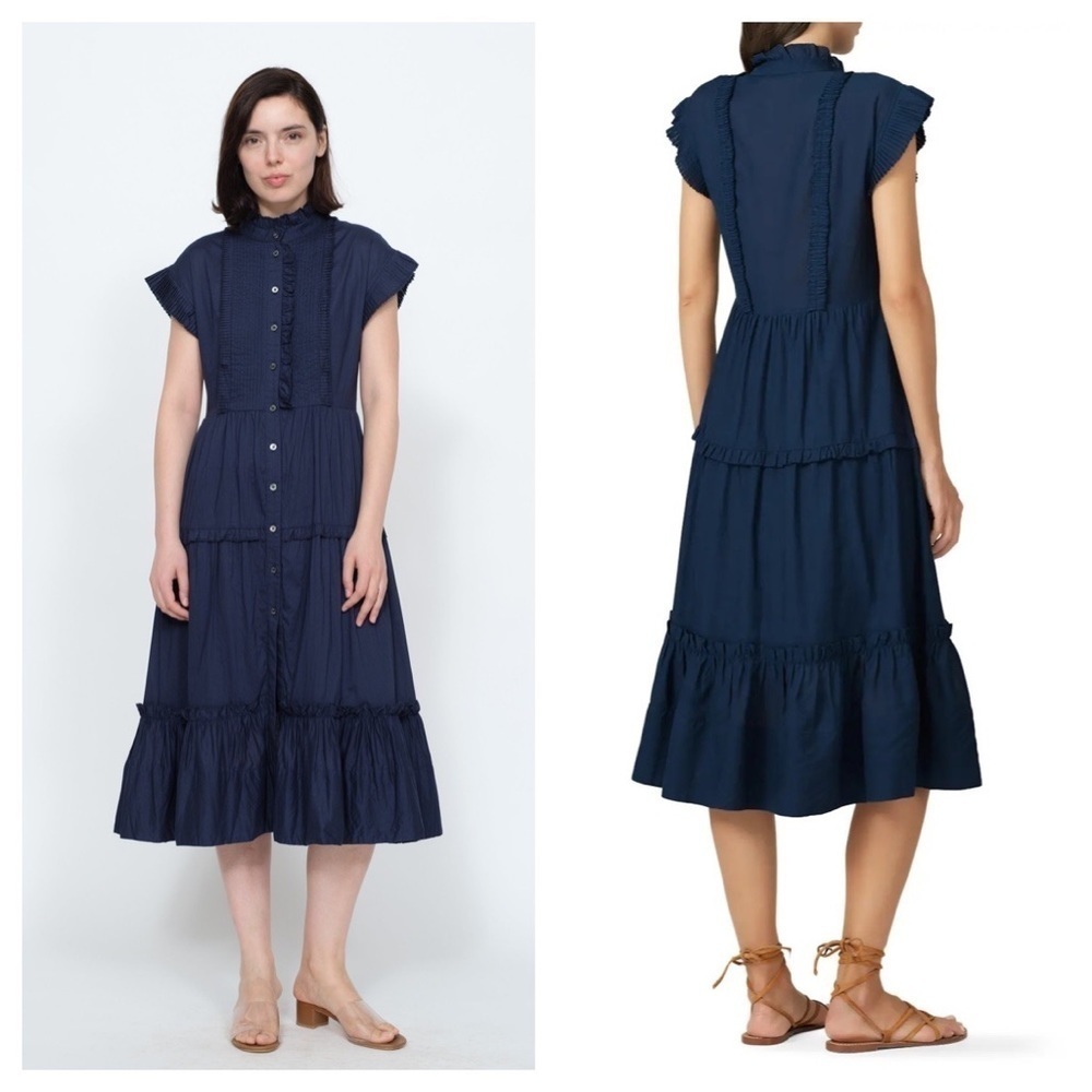 Sea New York / Viola voile pin tucked midi dress
